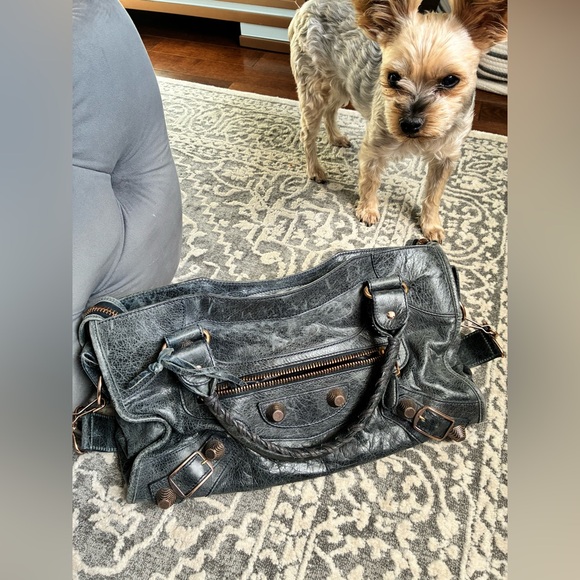 Balenciaga Dark Knight Lambskin Leather Giant 21 Rose Gold Motorcycle City Bag - Picture 15 of 15